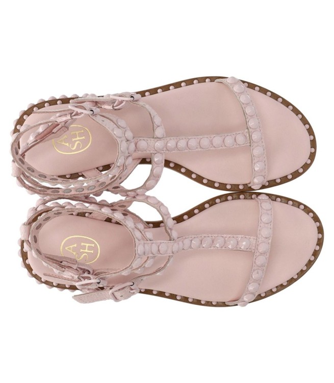 Shop Ash Play Bis Pink Flat Sandal In White