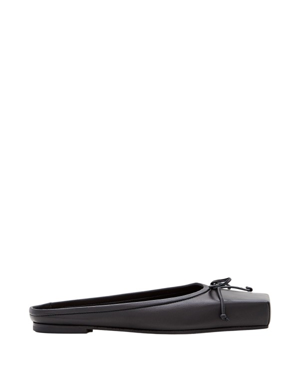 Jacquemus Les Mules Plates Leather Ballet Flat In Black