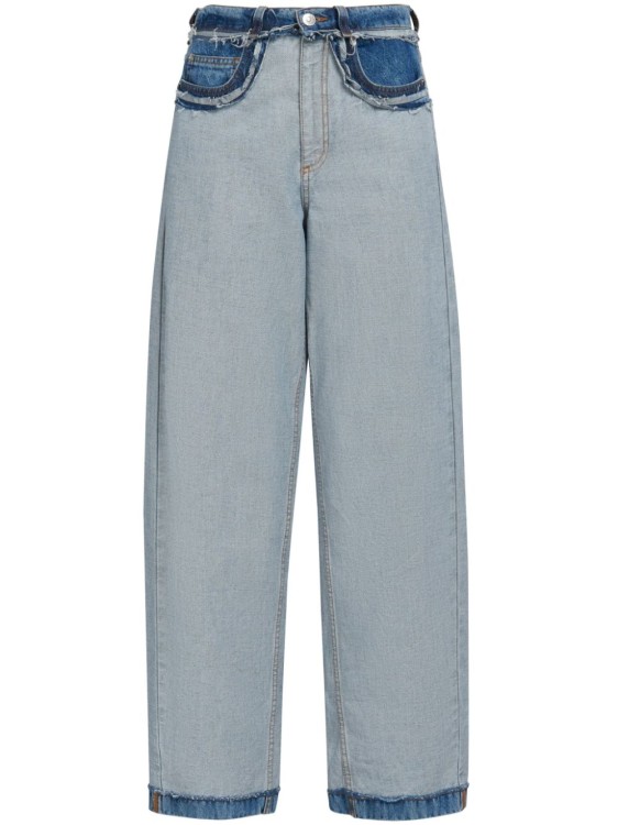 Shop Marni Blue Paneled Denim Pants
