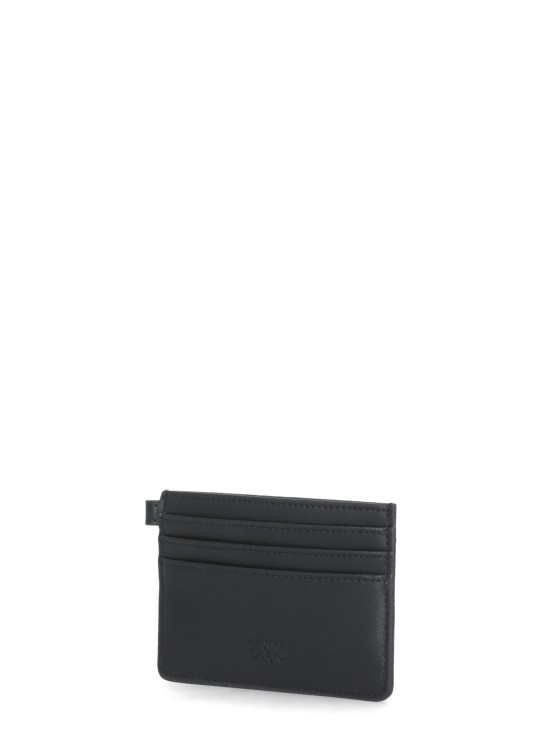 Shop Pinko Black Leather Card Holder Wallet