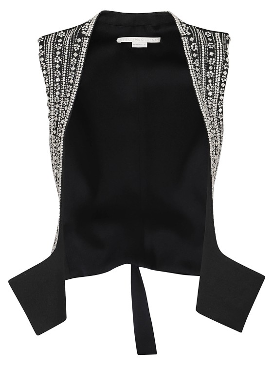 Shop Stella Mccartney Fully Traceable Rws Certified Wool Vest In Black