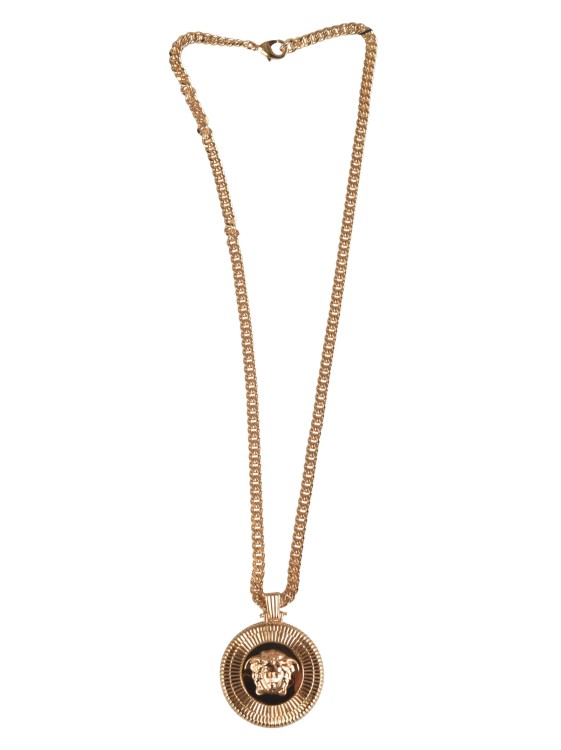 Shop Versace Medusa-pendant Necklace In Brown