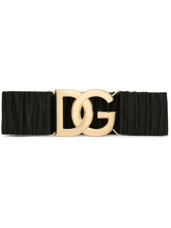 Dolce & Gabbana 40mm Interlocking Dg Elastic Belt In Black