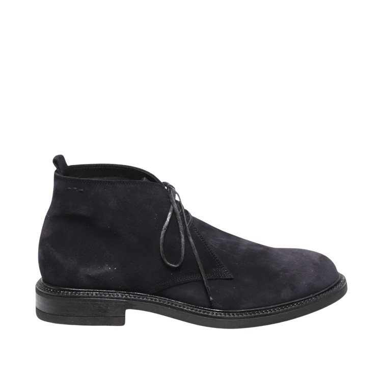 Alexander Hotto Deep Blue Suede Ankle Boot In Blue