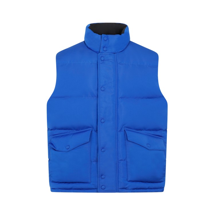 Alexander Mcqueen Ultramarine Blue Padded Vest In Gray