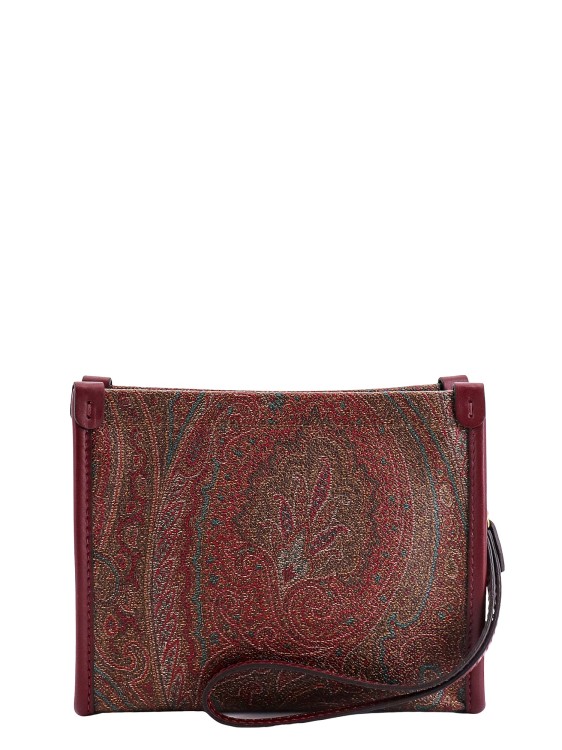 Shop Etro Embroidered Pegaso Logo Paisley Fabric Pouch In Brown
