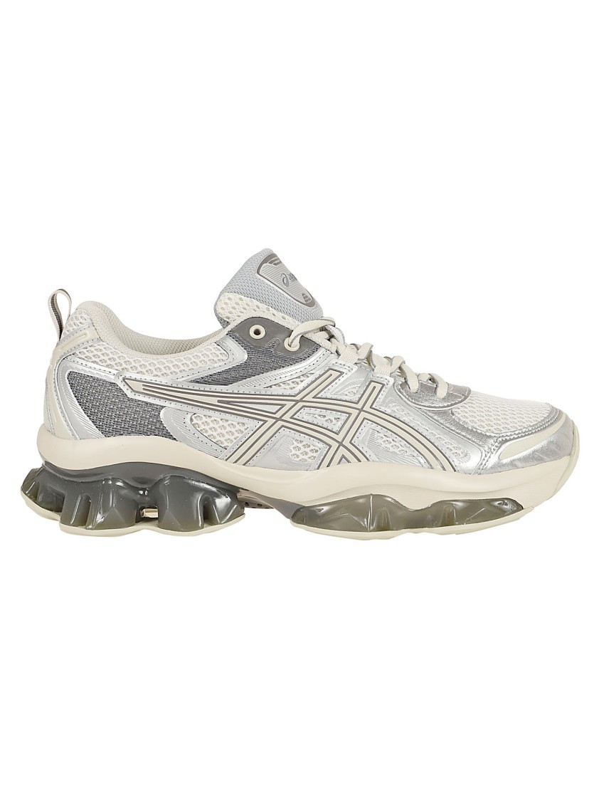Asics White And Grey Gel Quantum Kinetic Sneakers In Grey