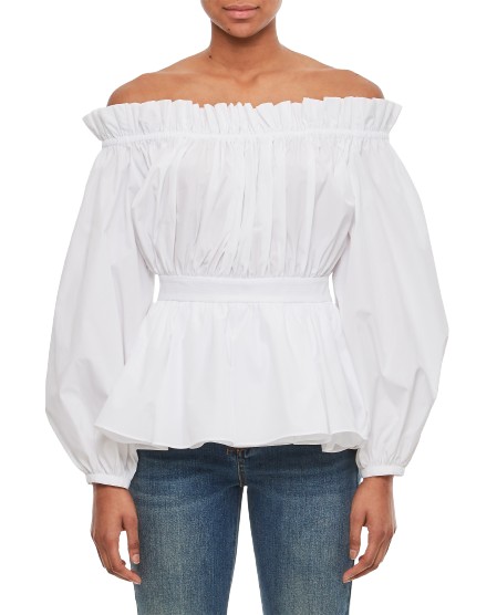 Alexander Mcqueen Woman Top White Size 8 Cotton In White