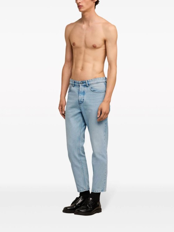 Shop Ami Alexandre Mattiussi Low-rise Cropped Jeans In Blue