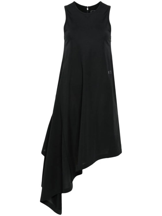 Shop Y-3 Black Logo Print Midi Dress