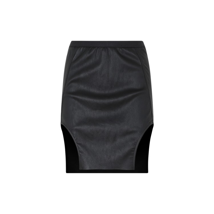 Rick Owens Black Leather Diana Mini Skirt