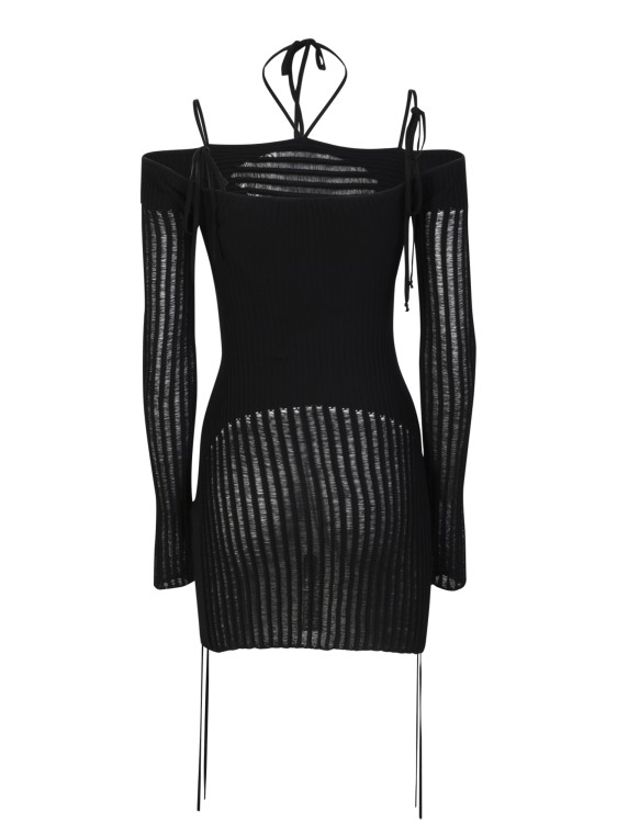 Shop Andreädamo Black Mini Dress With Cut-out Details