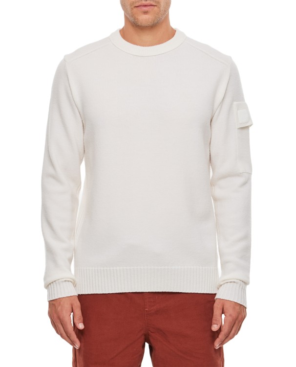 C.p. Company Creweneck Sweater In White