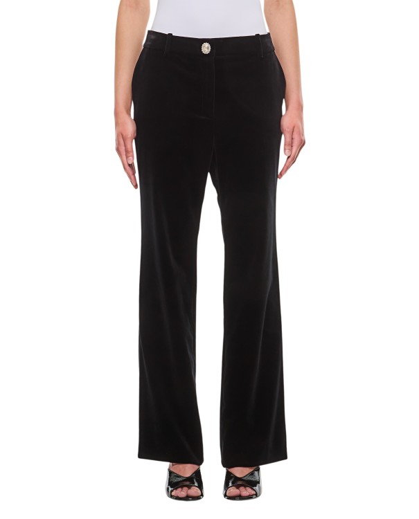 Rabanne Straight Velvet Pants In Black
