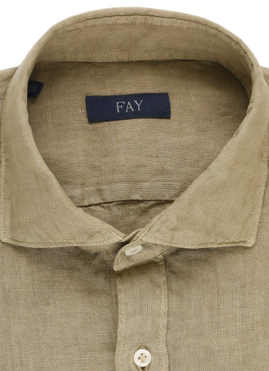 Shop Fay Linen Shirt In Brown