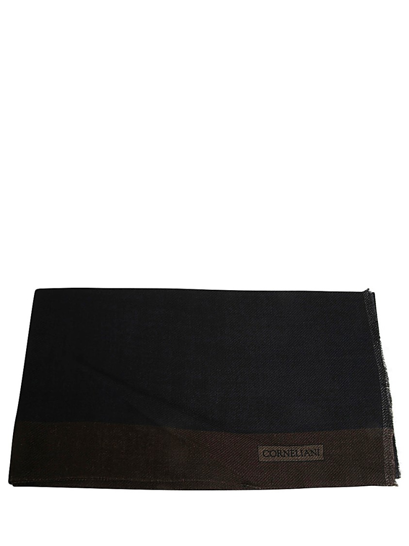 Corneliani Luxurious Wool Scarf With Sophisticated Finish And Frayed Edges In Multicolor