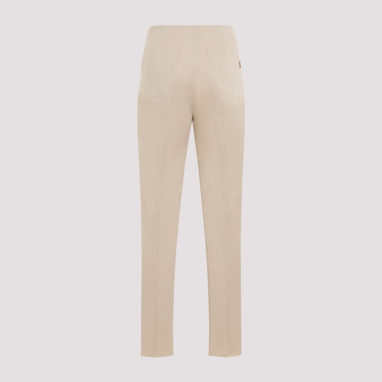 Max Mara Empoli Cotton Twill Pants In Neutrals