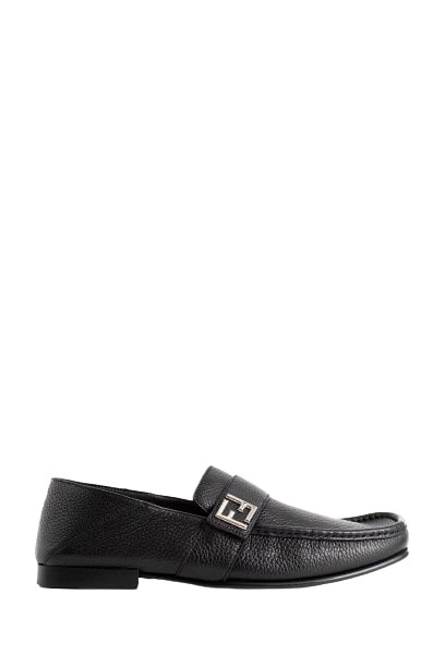 Fendi Ff Leather Loafer In Black