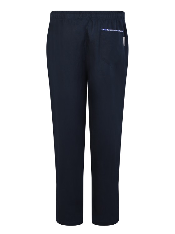 Shop Peninsula Stromboli Linen Blue Trousers In Black