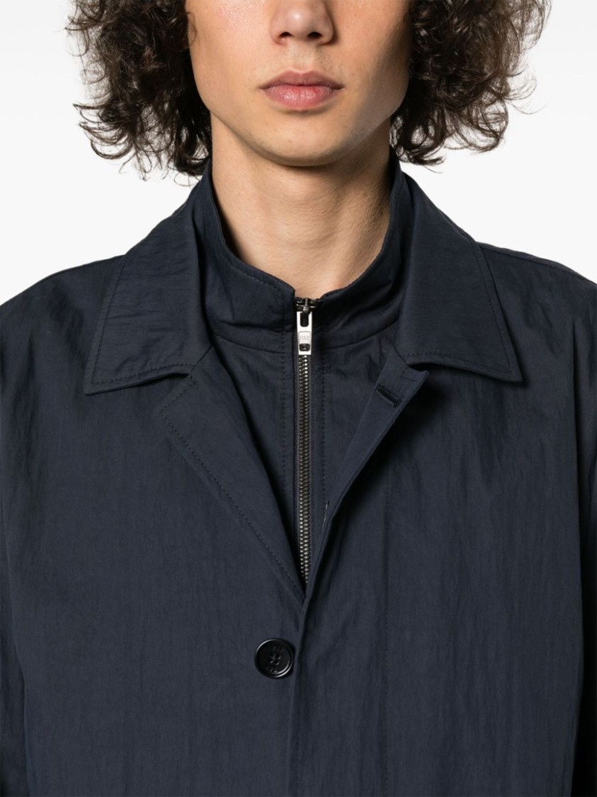 Fay Morning Button-up Jacket In Blue