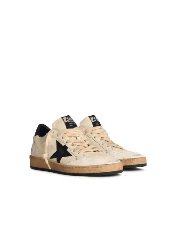 Golden Goose Women's Ball Star Sneakers In White Nappa Leather With Black Leather Star And Heel Tab In Neutrals