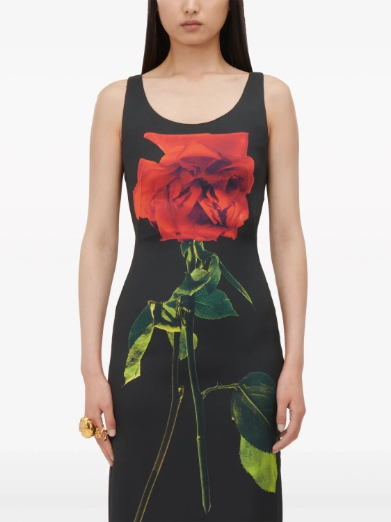 Shop Alexander Mcqueen Black Shadow Rose Maxi Dress