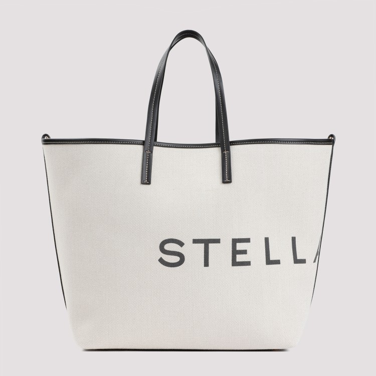 Shop Stella Mccartney Ecru Canvas Tote Bag In White