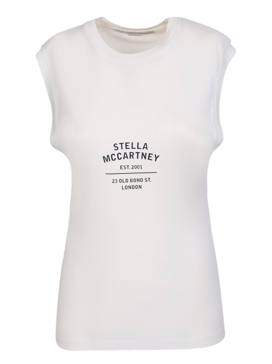 Shop Stella Mccartney White Casual Logoed T-shirt In Neutrals