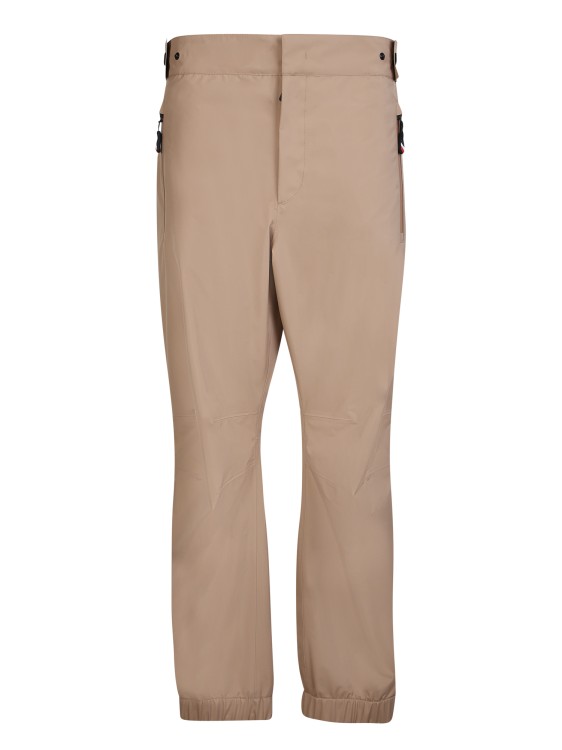 Shop Moncler Day-namic Shell Beige Trousers In Brown
