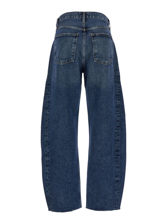 Agolde Luna High Rise Curved Taper Jeans In Split In Blue