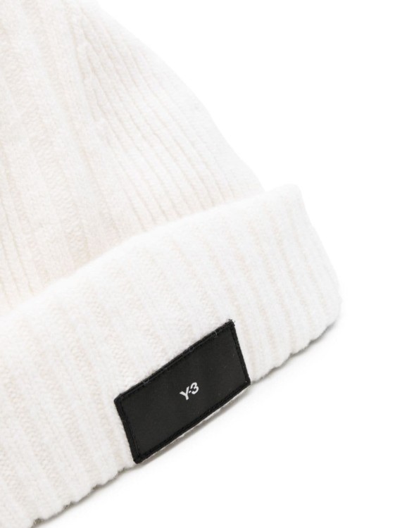 Shop Y-3 Logo-patch Wool-blend Beanie In White