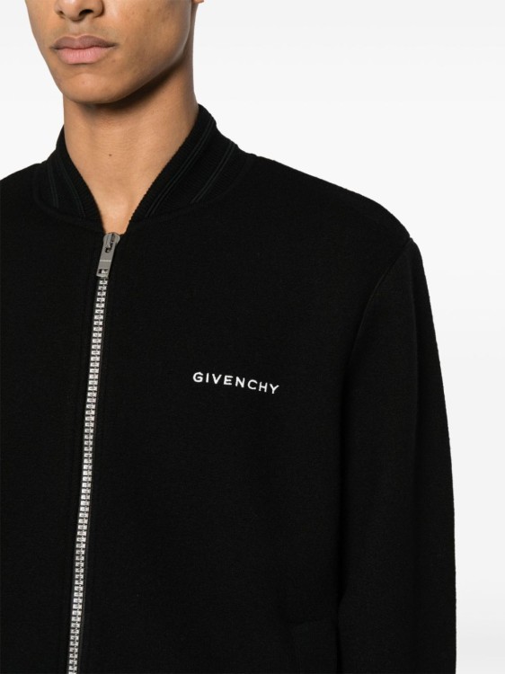 Shop Givenchy Black Wool Knit Bomber Jacket