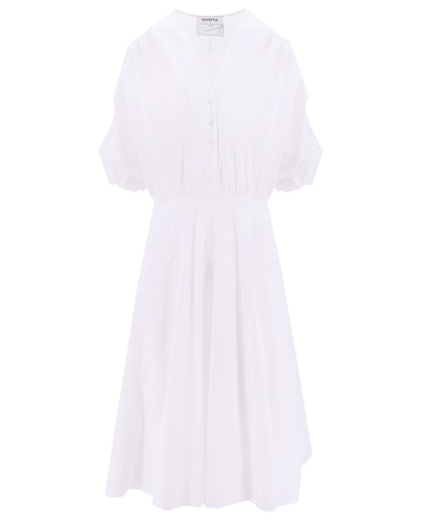 Shop Vivetta White Cut-out Details Sustainable Cotton Dress