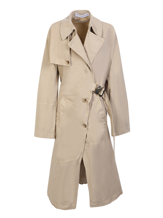 Shop Jw Anderson Beige Twisted Trench Coat In Neutrals