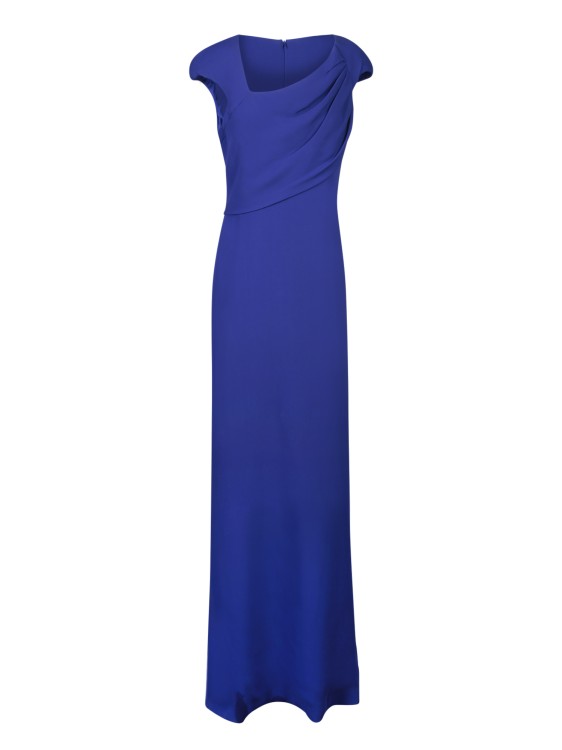 Shop Tom Ford Double Silk Georgette Dress In Blue