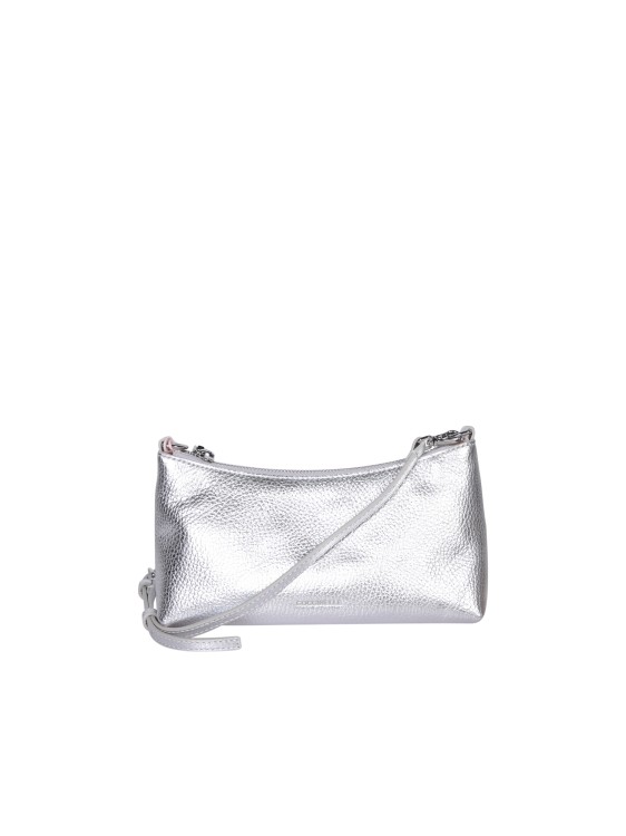 Shop Coccinelle Silver Metallic Leather Shoulder Bag