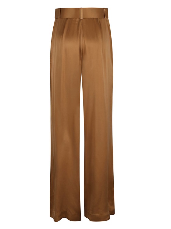 Shop Zimmermann Sand Brown Silk Satin Trousers