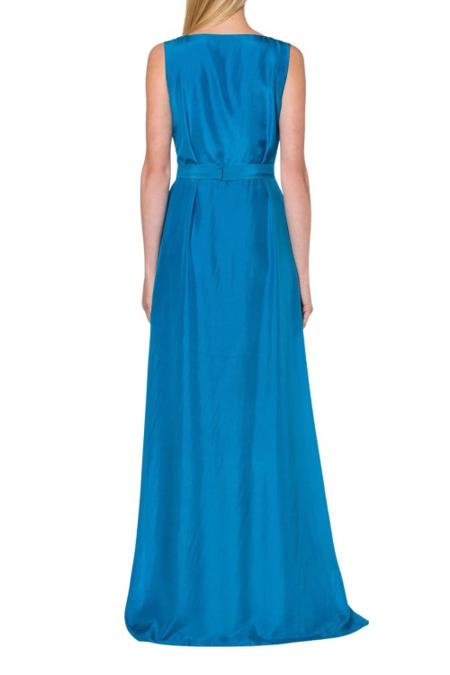 Shop Alberta Ferretti Soft Ruffles Blue Dress