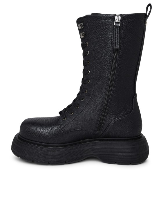 Shop Chiara Ferragni Ghirls Black Hammered Leather Amphibious Boots