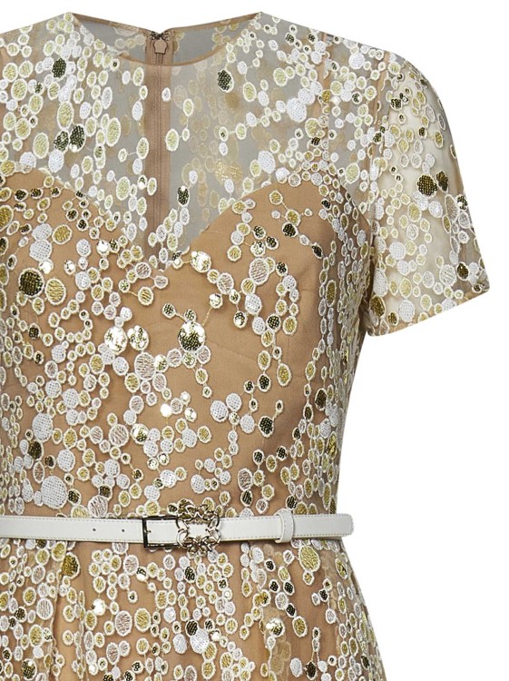 Shop Elie Saab Short Dress In Transparent Tulle In Neutrals