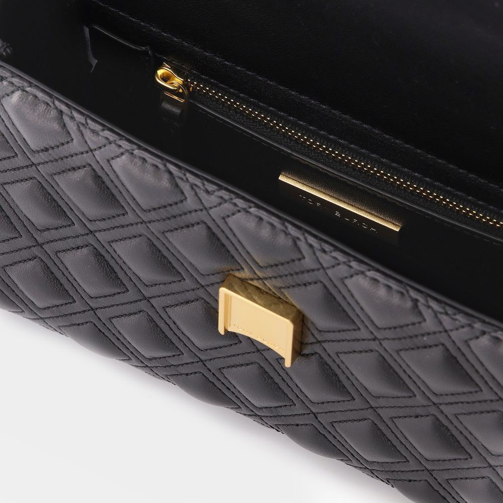 Tory Burch Fleming Small Hobo Bag - Black - Leather In Black