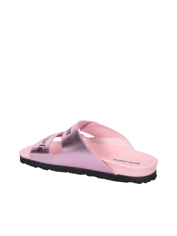 Shop Palm Angels Pink Sandal With Metalized Effect