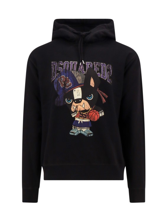 Shop Dsquared2 Cotton Sweatshirt With Frontal Print In Black