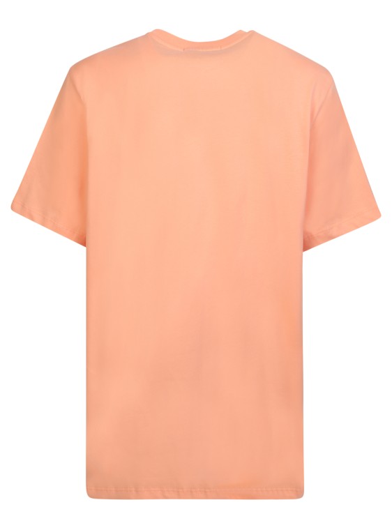 Shop Msgm Logo Neck Orange And Black T-shirt