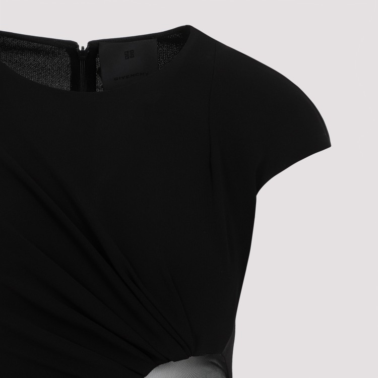 Givenchy Womens Black Semi-sheer Cut-out Woven Midi Dress In Black