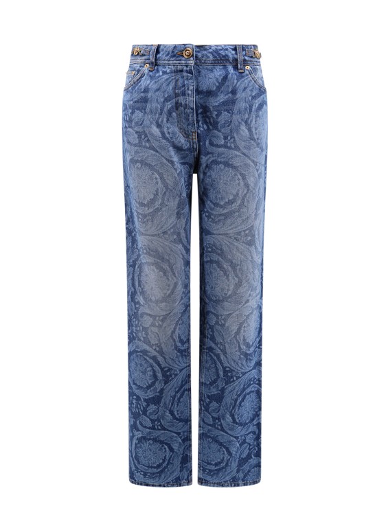 Shop Versace Jeans With Baroque Laser Print And Medusa Details In Blue