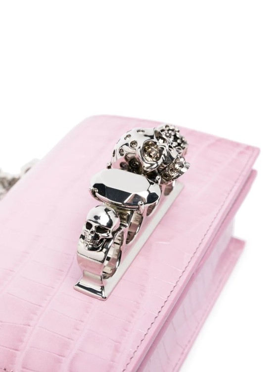 Shop Alexander Mcqueen The Four Jeweled Ring Pink Mini Bag