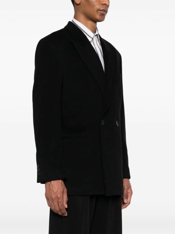 Shop Sunflower Black Double-breasted Wool Coat
