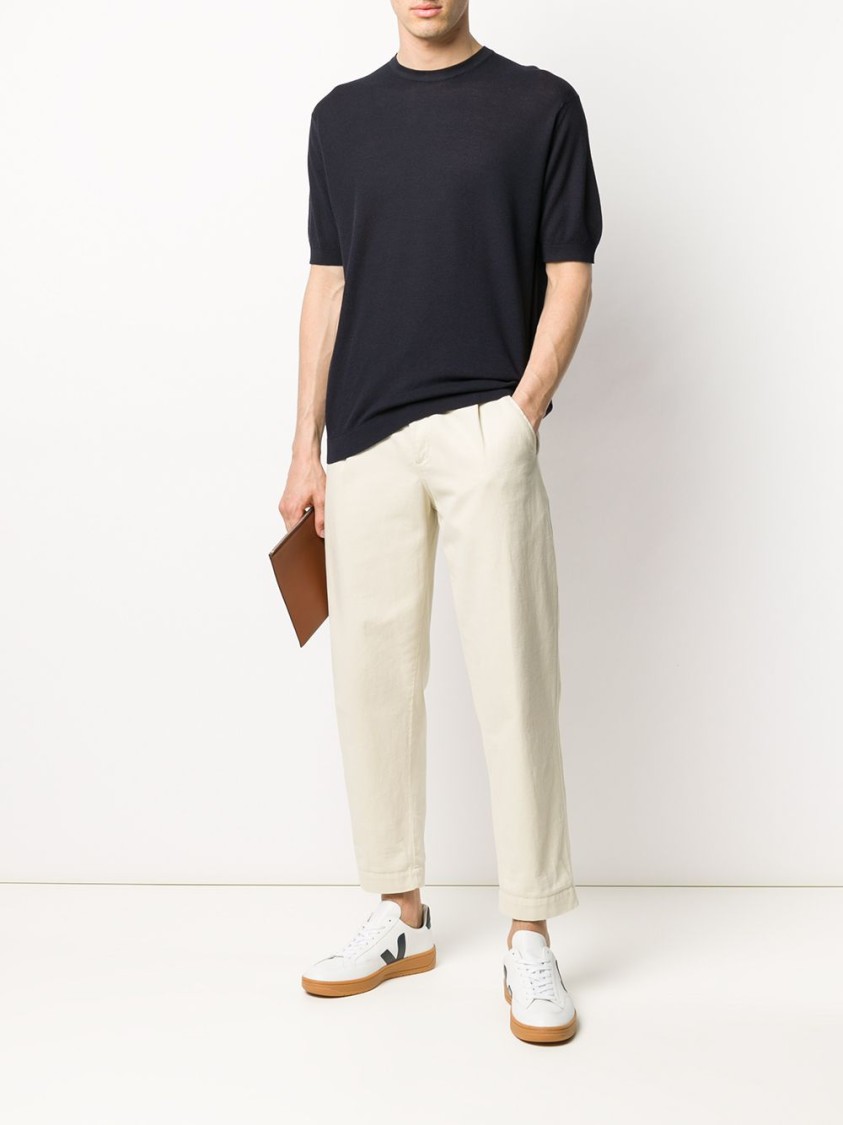 John Smedley Belden Short Sleeves Crew Neck T-shirt Clothing In Blue