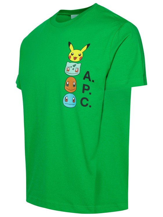 Shop Apc Pokémon The Portrait T-shirt In Green Cotton